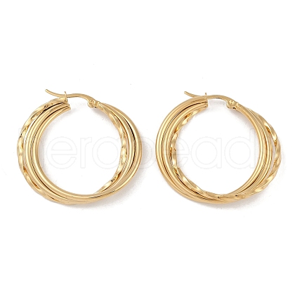 PVD Vacuum Plating 201 Stainless Steel Hoop Earrings EJEW-I309-51A-G-1