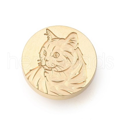 Golden Tone Wax Seal Brass Stamp Heads AJEW-U008-03G-16-1