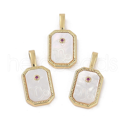 Rack Plating Brass Micro Pave Cubic Zirconia Pendants KK-U032-90G-08-1