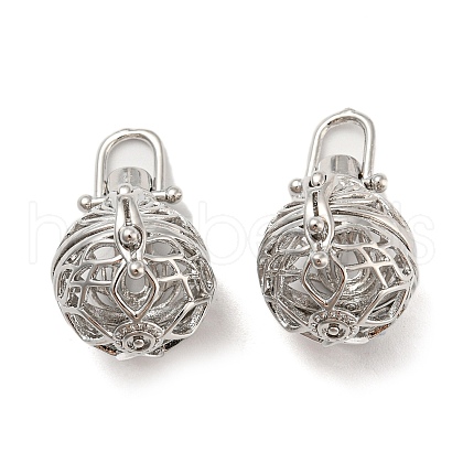 Rack Plating Brass Hollow Round Cage Pendants KK-P238-01P-1