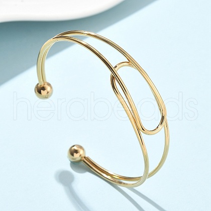 304 Stainless Steel Cuff Bangles BJEW-L682-034G-1