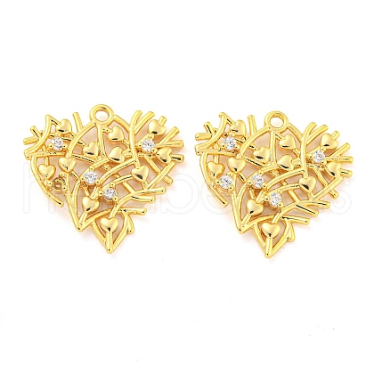 Brass Pave Cubic Zirconia Pendants KK-M286-07G-1