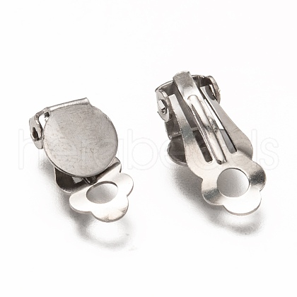 304 Stainless Steel Clip-on Earring Findings X-STAS-L259-001C-P-1