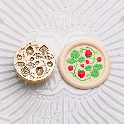 Golden Tone Round Wax Seal Brass Stamp Heads AJEW-Z034-01G-06-1