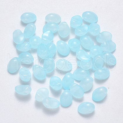 Spray Painted Imitation Jade Glass Charms GLAA-R211-05-J10-1