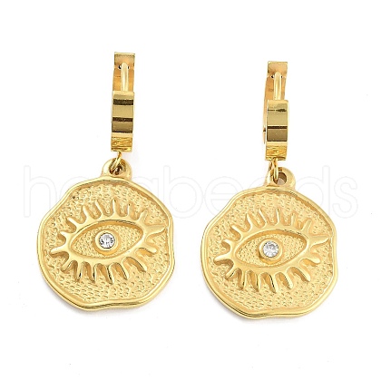 Evil Eye 304 Stainless Steel Dangle Earrings EJEW-L283-087G-1