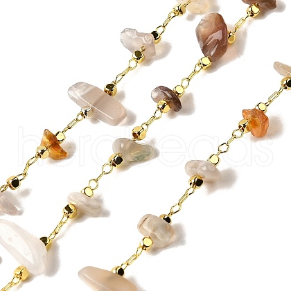 Handmade Natural Botswana Agate Chip Beaded Chains CHC-F020-10G-11-1