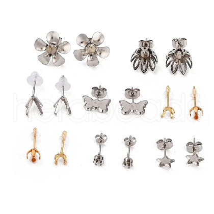 Stainless Steel Stud Earring Findings STAS-XCP0001-81-1