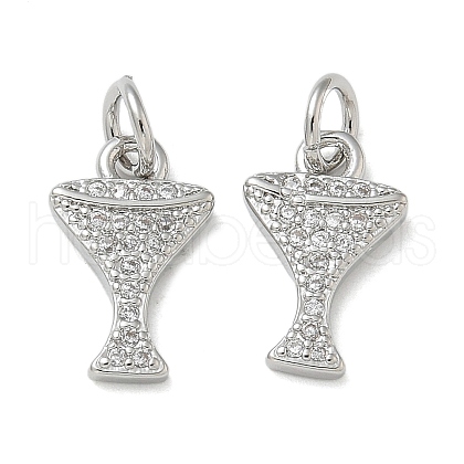Rack Plating Brass Micro Pave Cubic Zirconia Pendants KK-K392-55P-1