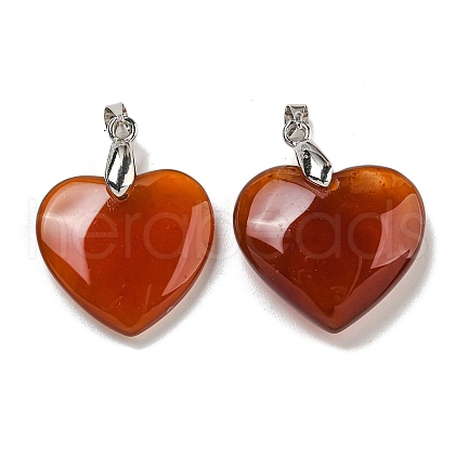 Dyed & Heated Natural Carnelian Pendants G-G147-03P-1