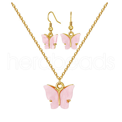 Alloy Acrylic Earrings & Necklaces Jewelry Sets SJEW-PH01380-03-1