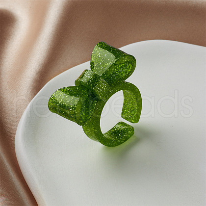 Bowknot Resin Cuff Rings for Women FS-WG62775-02-1
