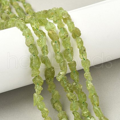 Raw Rough Natural Peridot Beads Strands G-M453-C02-1