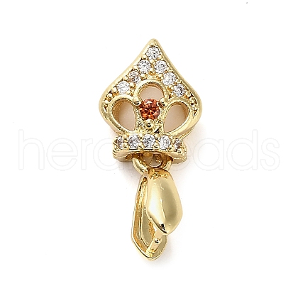 Brass Micro Pave Cubic Zirconia Pinch Bails KK-L229-068G-1