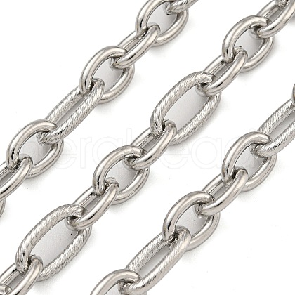 304 Stainless Steel Oval Link Chains CHS-G038-05P-1