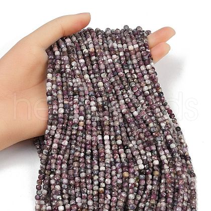 Natural Plum Bblossom Tourmaline Beads Strands G-RM2025-D49-4x4mm-1