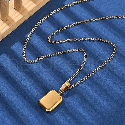 304 Stainless Steel Geometric Pendant Necklaces for Women NJEW-S439-04A-G-1