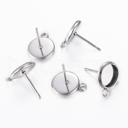 Non-Tarnish 304 Stainless Steel Stud Earring Settings STAS-K154-59P-1