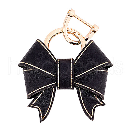 Handmade Cute Bow Ladies Car Keychain KEYC-WH0004-61KCG-02-1