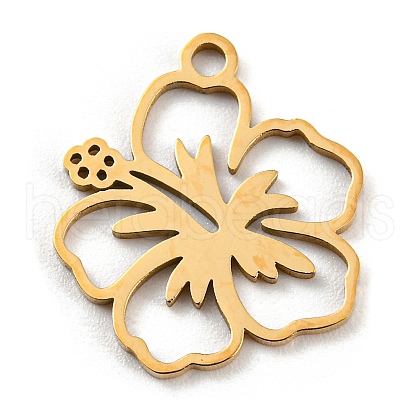 Golden Plated 304 Stainless Steel Pendants X-STAS-L271-01G-02-1