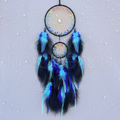 Feather Woven Web/Net with Feather Pendant Decorations PW-WGE515C-04-1