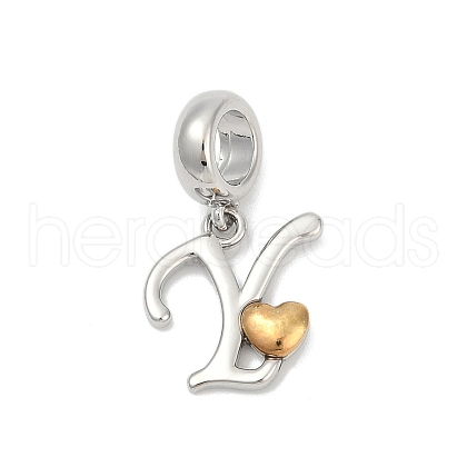 Brass European Dangle Charms KK-Z097-01Y-GP-1