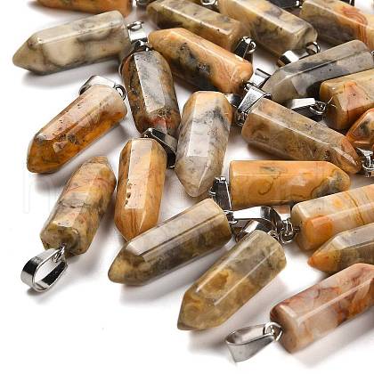 Natural Crazy Agate Pendants G-Z067-07P-19-1