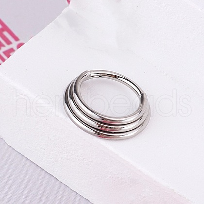 316L Stainless Steel Micro Pave Cubic Zirconia Hoop Nose Rings WG5D603-26-1