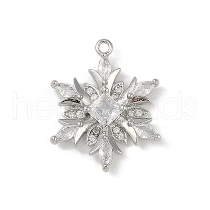 Christmas Theme Brass Micro Pave Cubic Zirconia Pendants KK-Z065-01-02P-1