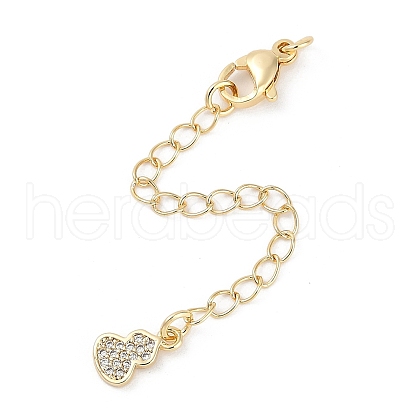 Brass Micro Pave Cubic Zirconia Ends with Chains KK-U043-05G-1