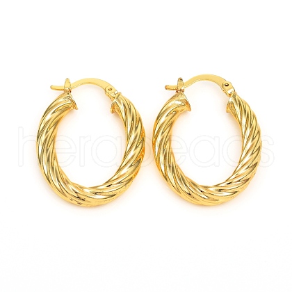 Brass Hoop Earrings EJEW-F250-05-G-1