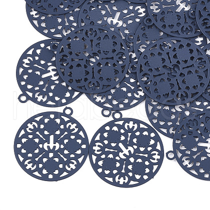 430 Stainless Steel Filigree Pendants X-STAS-T042-10A-1