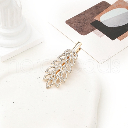 Golden Plated Metal with Crystal Rhinestone Alligator Hair Clips PW-WG9B4A8-03-1