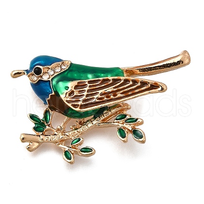 Bird Zinc Alloy Rhinstone Brooches JEWB-V001-04C-1