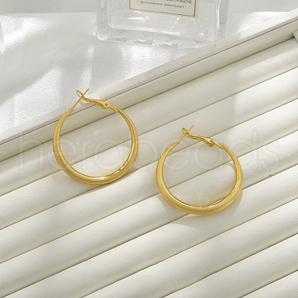 Brass Hoop Earrings for Women EJEW-A121-18B-G-1