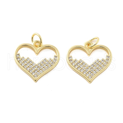 Brass Micro Pave Cubic Zirconia Pendants KK-C092-24C-G-1