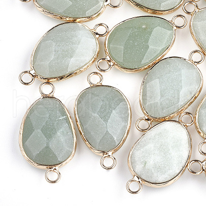 Natural Green Aventurine Links connectors G-S344-02F-1