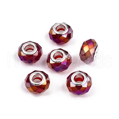 Transparent Glass European Beads GPDL-N004-D14mm-A05-1