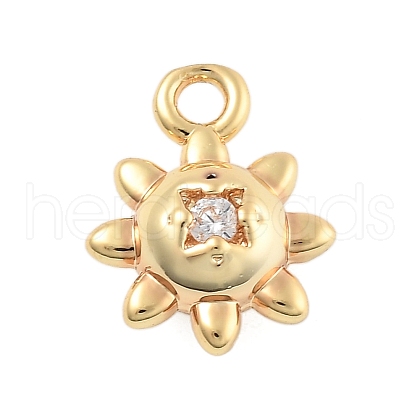 Brass Micro Pave Cubic Zirconia Pendants KK-D283-28G-1