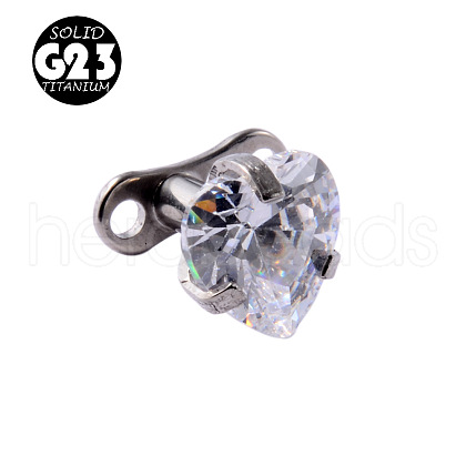 G23 Titanium Cubic Zirconia Dermal Anchor Base/Top for Women Men WG953A3-10-1