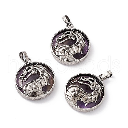 Natural Amethyst Pendants G-H281-05G-1