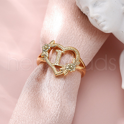 Heart with Flower Hollow Out Brass Finger Rings FS-WG99C3E-12-1