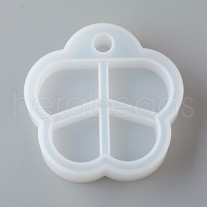 DIY 4 Compartments Flower Layered Rotating Storage Box AJEW-D046-02B-1