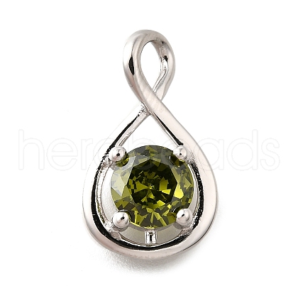 925 Sterling Silver Pave Cubic Zirconia Pendants STER-V001-03P-08-1