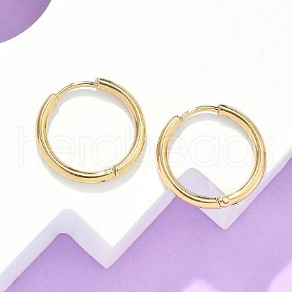 Ion Plating(IP) 304 Stainless Steel Huggie Hoop Earrings EJEW-F111A-19mm-G-1