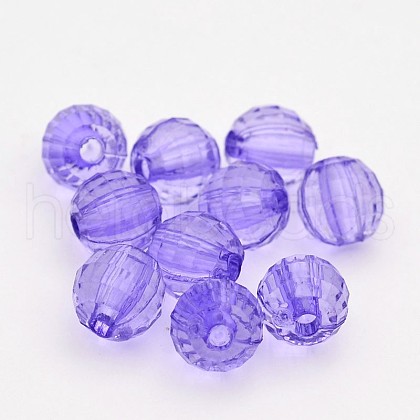 Faceted Round Transparent Acrylic Beads TACR-P053-12mm-25Q-1