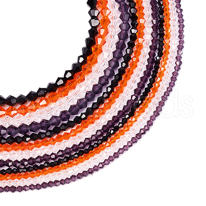  12 Strands 12 Style Halloween Theme Transparent Glass Beads Strands GLAA-TA0001-42-1