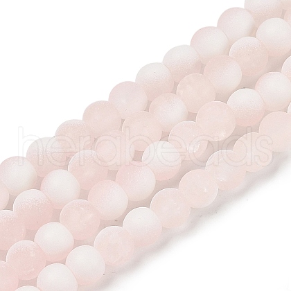 Frosted Crackle Glass Beads Strands GLAA-U001-8mm-M12-1