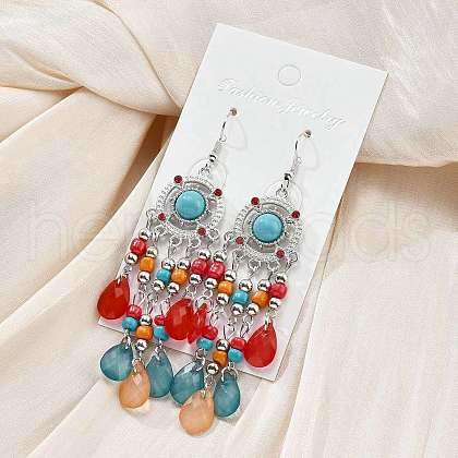 Alloy & Acrylic & Rhinestone Chandelier Earrings for Women EJEW-G426-03P-02-1