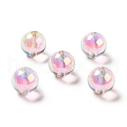 Two Tone UV Plating Rainbow Iridescent Acrylic Beads TACR-D010-03A-06-1